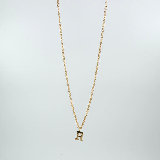 Choker initial halskjede med initial gull 